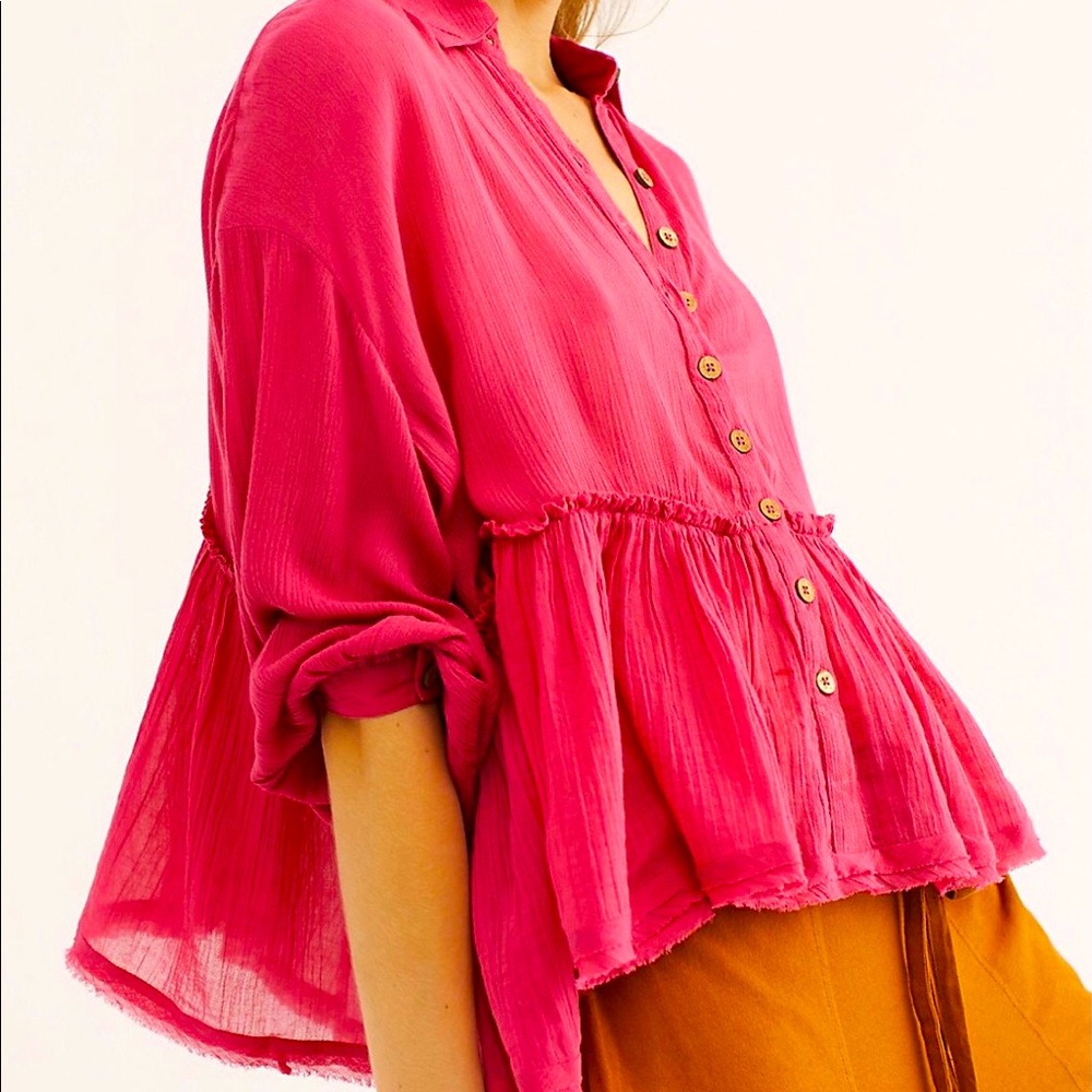 Free People A True Beauty Shirt Rose colored